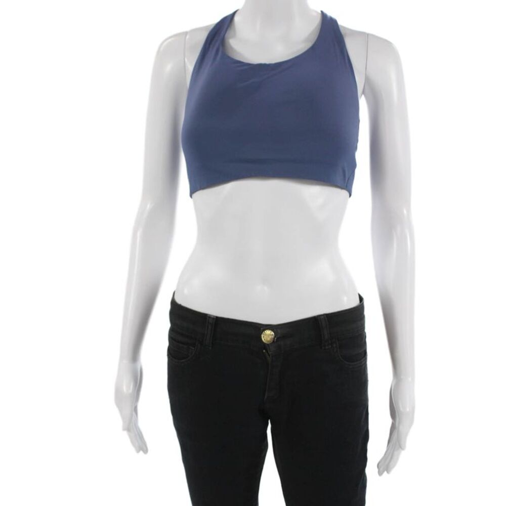 Lululemon Womens Cross Strap Back Sports Bra Blue Size 34 DD